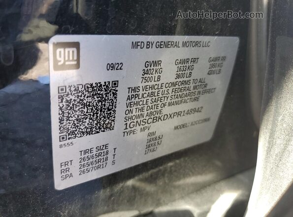 1GNSCBKDXPR148942 2023 CHEVROLET SUBURBAN Black 360 interior view