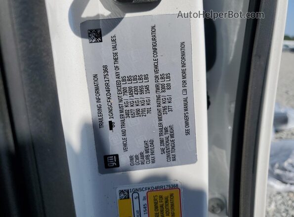1GNSCFKD4RR175368 2024 CHEVROLET SUBURBAN White Панорамний вид салону 360°
