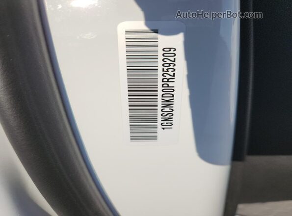 1GNSCNKD0PR259209 2023 CHEVROLET TAHOE White VIN sticker view