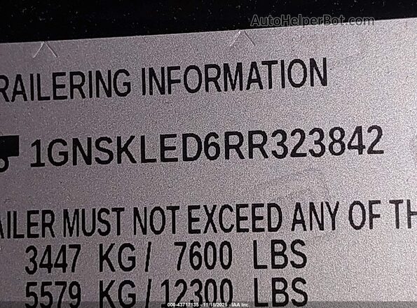 1GNSKLED6RR323842 2024 CHEVROLET TAHOE Black Engine compartment view