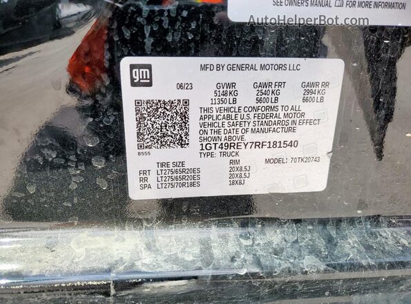 1GT49REY7RF181540 2024 GMC SIERRA Black Widok komory silnika