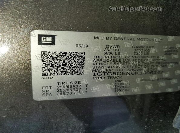 1GTG5CEN6K1306347 2019 GMC CANYON Charcoal Engine compartment view