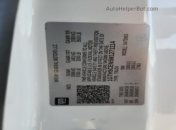 1GTH5CEN5M1271114 2021 GMC CANYON White Engine compartment view