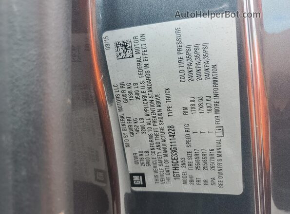 1GTH6CE33G1114228 2016 GMC CANYON Gray Engine compartment view