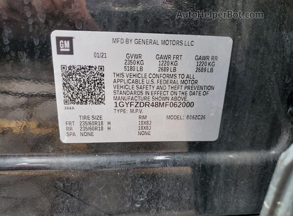 1GYFZDR48MF062000 2021 CADILLAC XT4 Black სალონის 360-გრადუსიანი ხედი