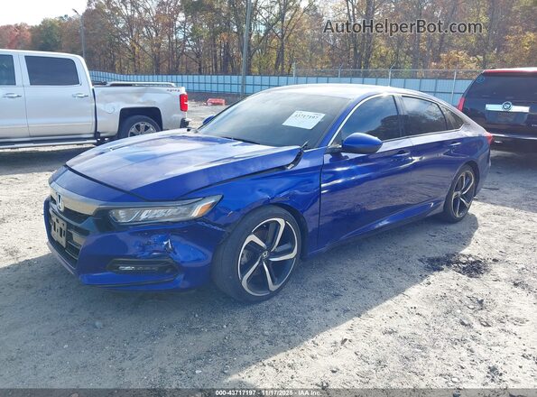 1HGCV1F32JA009169 2018 HONDA ACCORD Blue წინა მარცხენა ხედი სამი მეოთხედიდან