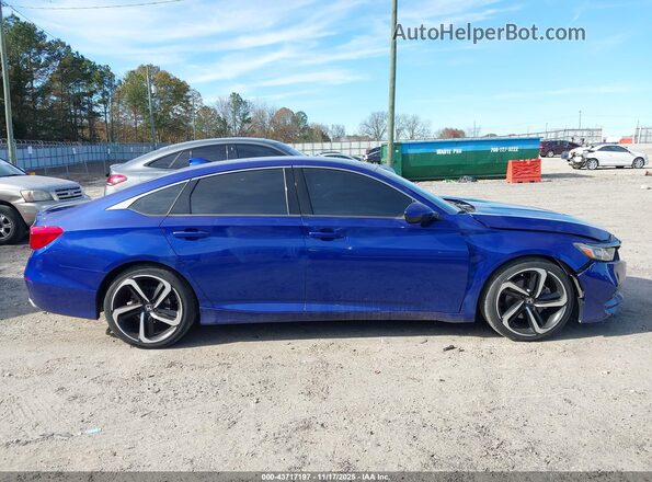 1HGCV1F32JA009169 2018 HONDA ACCORD Blue უკანა სალონის ხედი