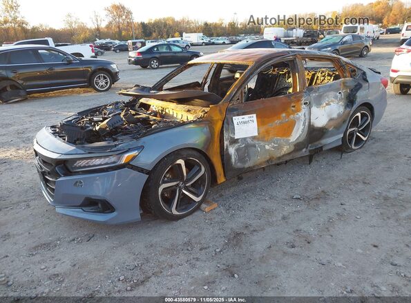 1HGCV1F34NA077902 2022 HONDA ACCORD Gray Передня ліва чверть