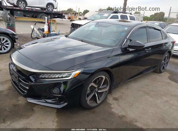 1HGCV1F34NA115953 2022 HONDA ACCORD Black Առջևի ձախ երեք քառորդ տեսարան