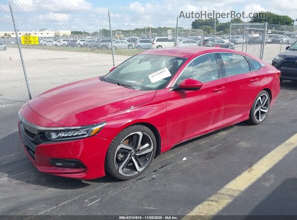 1HGCV1F35LA112430 2020 HONDA ACCORD Red Առջևի ձախ երեք քառորդ տեսարան