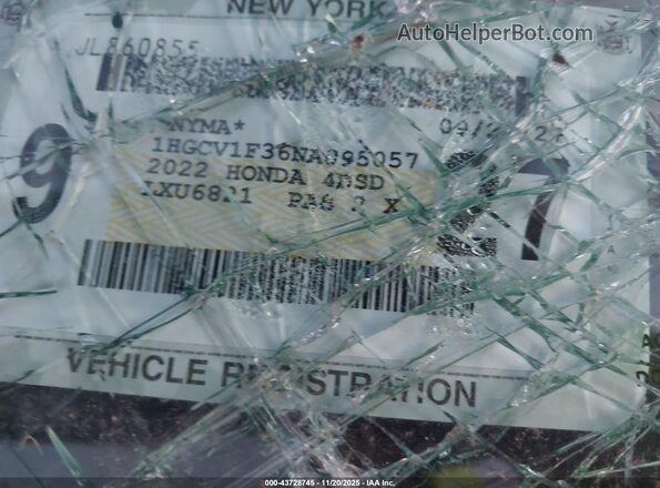 1HGCV1F36NA095057 2022 HONDA ACCORD White Engine compartment view