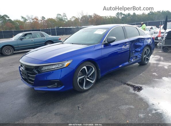 1HGCV1F42NA094819 2022 HONDA ACCORD Синий Передняя левая четверть