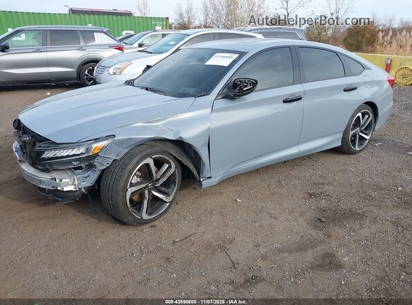 1HGCV2F31NA016321 2022 HONDA ACCORD Gray Առջևի ձախ երեք քառորդ տեսարան