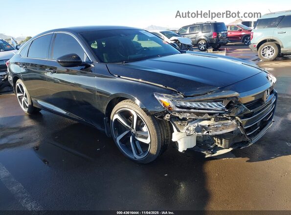 1HGCV2F32NA007434 2022 HONDA ACCORD Black Widok z przodu