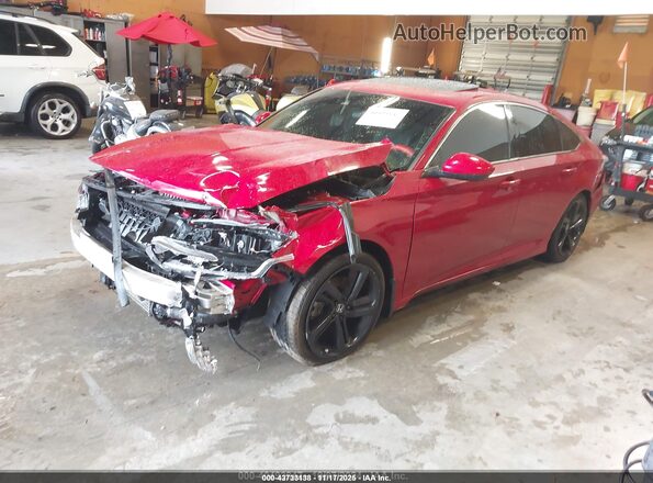 1HGCV2F33JA033499 2018 HONDA ACCORD Red Vista tres cuartos delantera izquierda