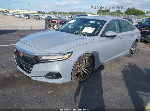 1HGCV2F99MA008454 2021 HONDA ACCORD Gray წინა მარცხენა ხედი სამი მეოთხედიდან
