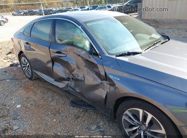 1HGCV3F57JA003106 2018 HONDA ACCORD HYBRID Gray 