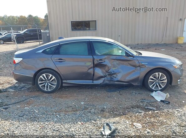 1HGCV3F57JA003106 2018 HONDA ACCORD HYBRID Gray 
