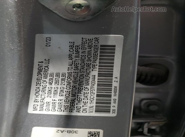1HGCY2F57PA004444 2023 HONDA ACCORD Silver Widok komory silnika