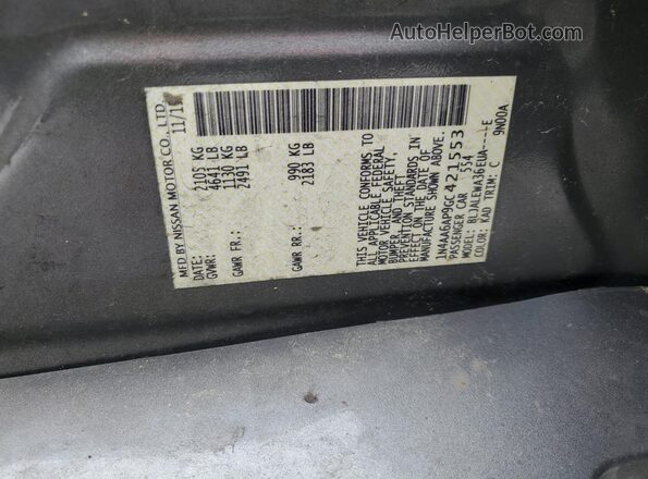 1N4AA6AP9GC421553 2016 NISSAN MAXIMA Gray Շարժիչի բաժամունքի տեսք