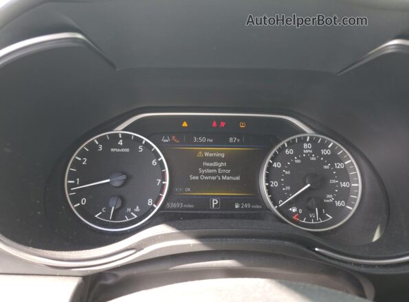 1N4AA6BV7LC376488 2020 NISSAN MAXIMA Белый Вид щитка приборов