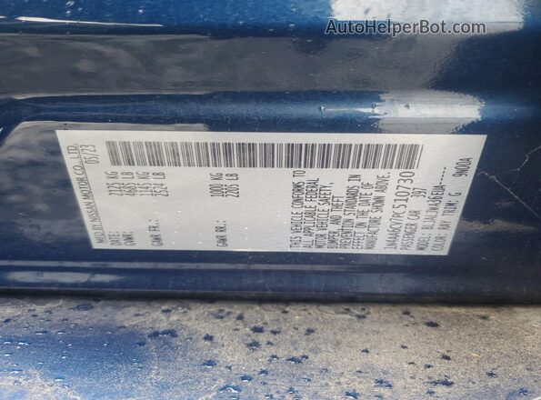 1N4AA6CV7PC510730 2023 NISSAN MAXIMA Blue 