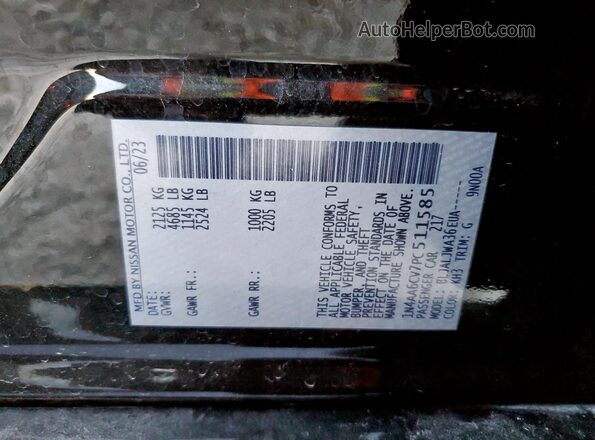 1N4AA6CV7PC511585 2023 NISSAN MAXIMA Black ძრავის განყოფილების ხედი