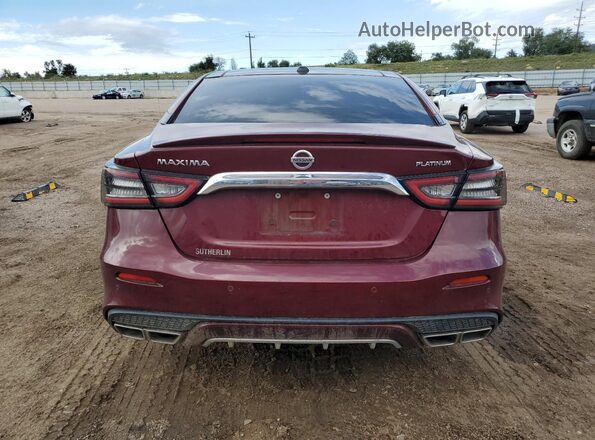 1N4AA6FV3MC501434 2021 NISSAN MAXIMA PLATINUM Maroon Vista trasera