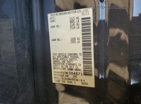 1N4AA6FV7MC504871 2021 NISSAN MAXIMA PLATINUM Gray Շարժիչի բաժամունքի տեսք