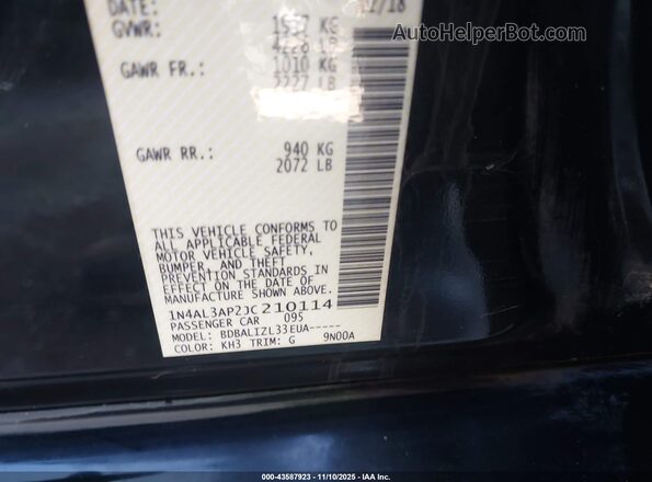 1N4AL3AP2JC210114 2018 NISSAN ALTIMA SV Black Շարժիչի բաժամունքի տեսք