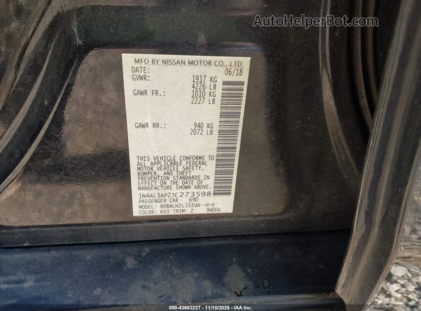 1N4AL3AP2JC273598 2018 NISSAN ALTIMA Black 