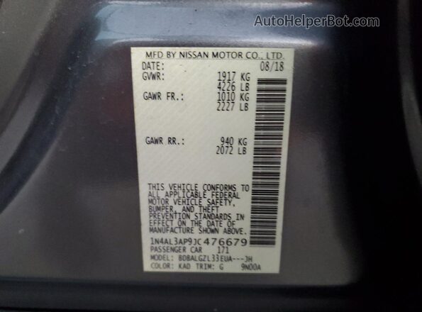 1N4AL3AP9JC476679 2018 NISSAN ALTIMA Gray 