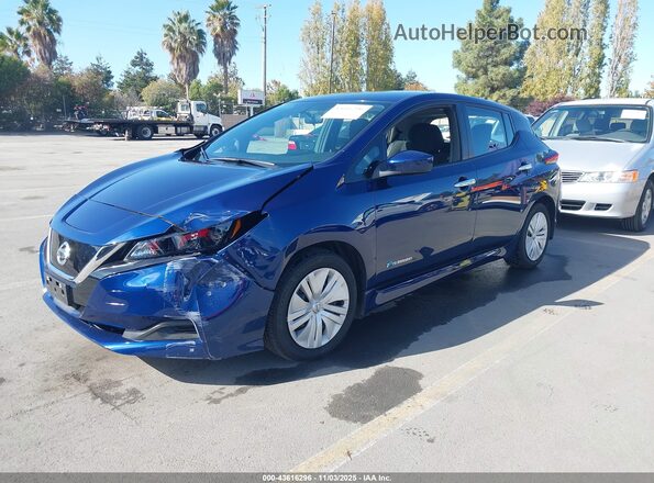 1N4AZ1CP2JC302856 2018 NISSAN LEAF Синий Передняя левая четверть