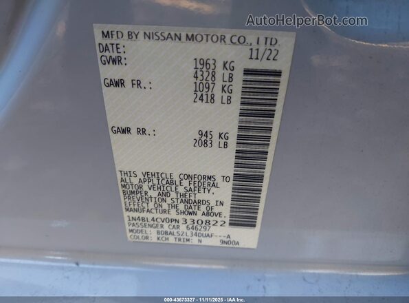 1N4BL4CV0PN330822 2023 NISSAN ALTIMA Gray Вид підкапотного простору