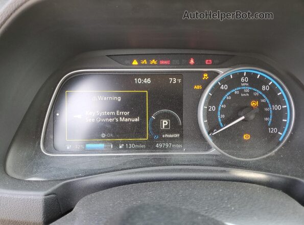 1N4BZ1BP3LC306892 2020 NISSAN LEAF White Vista del cuadro de instrumentos