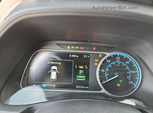1N4BZ1BP7LC311593 2020 NISSAN LEAF Black ხელსაწყოთა პანელის ხედი