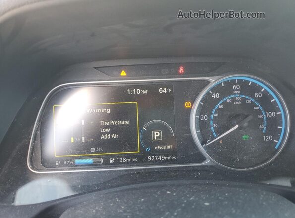 1N4BZ1CP0KC308919 2019 NISSAN LEAF Silver Вид щитка приладів