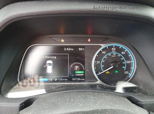 1N4BZ1CP6KC311047 2019 NISSAN LEAF Red Вид щитка приладів