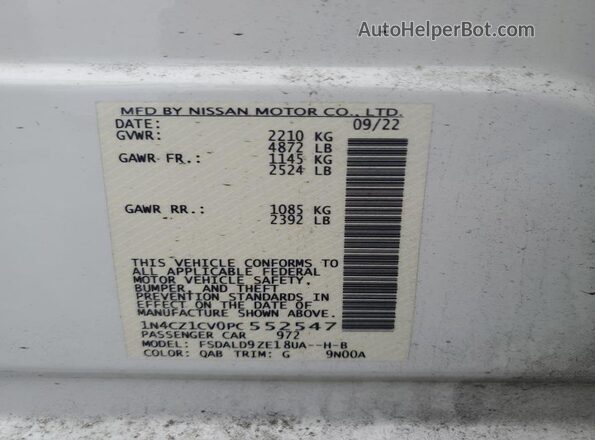 1N4CZ1CV0PC552547 2023 NISSAN LEAF White Widok komory silnika