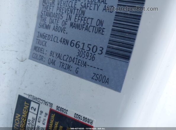 1N6ED1CL4RN661503 2024 NISSAN FRONTIER White 