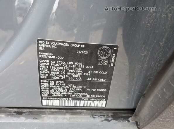 1V27SPE8XRC000615 2024 VOLKSWAGEN ID.4 Gray 