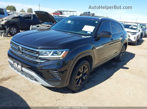 1V2AC2CA1LC224665 2020 VOLKSWAGEN ATLAS Black Առջևի ձախ երեք քառորդ տեսարան