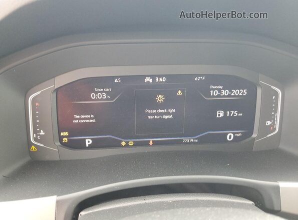 1V2JE2CA4PC208041 2023 VOLKSWAGEN ATLAS Charcoal Вид щитка приладів