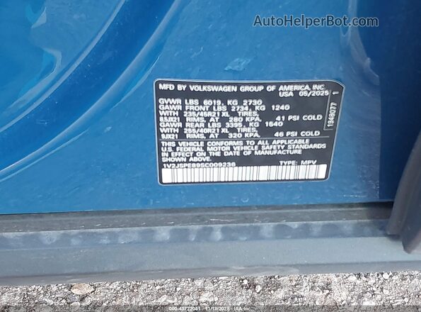 1V2JSPE89SC009236 2025 VOLKSWAGEN ID.4 Синий Вид подкапотного пространства