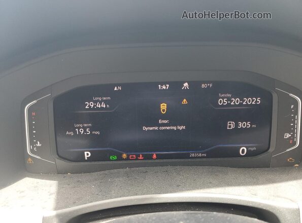 1V2KR2CAXPC543085 2023 VOLKSWAGEN ATLAS White Вид щитка приладів