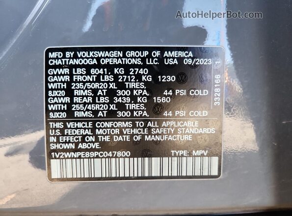 1V2WNPE89PC047800 2023 VOLKSWAGEN ID.4 Gray 360 interior view