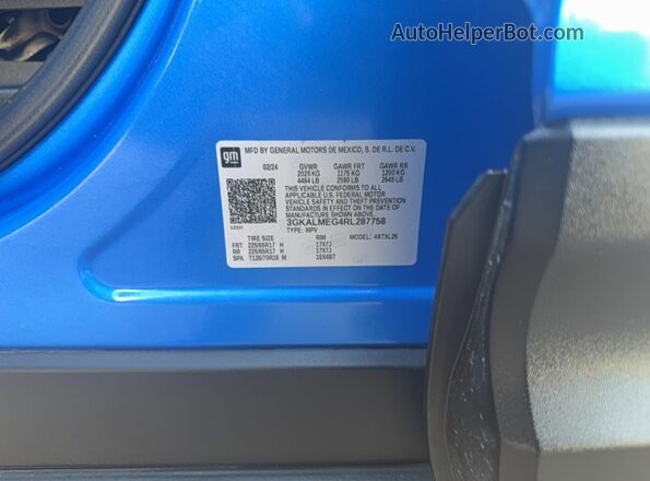 3GKALMEG4RL287758 2024 GMC TERRAIN Синий Вид задней части салона