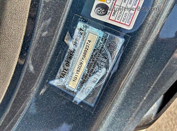 1G1Y52D97K5802374 2019 CHEVROLET CORVETTE Gray 