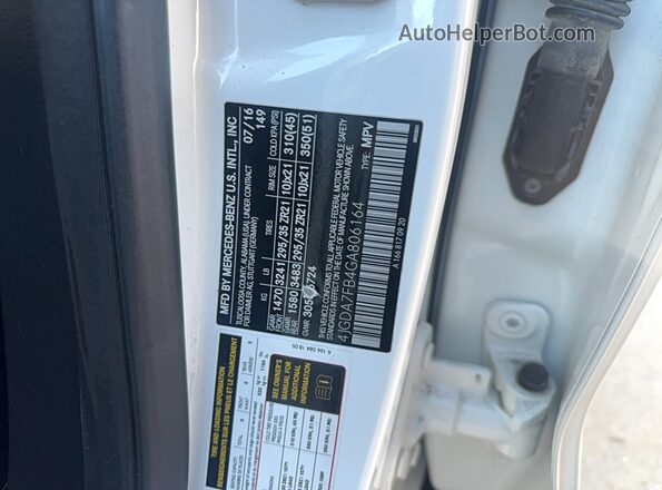 4JGDA7FB4GA806164 2016 MERCEDES-BENZ GLE-CLASS Белый 
