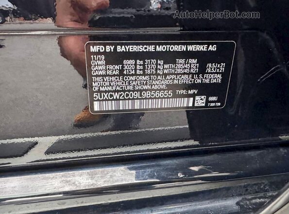 5UXCW2C09L9B56655 2020 BMW X7 Black 